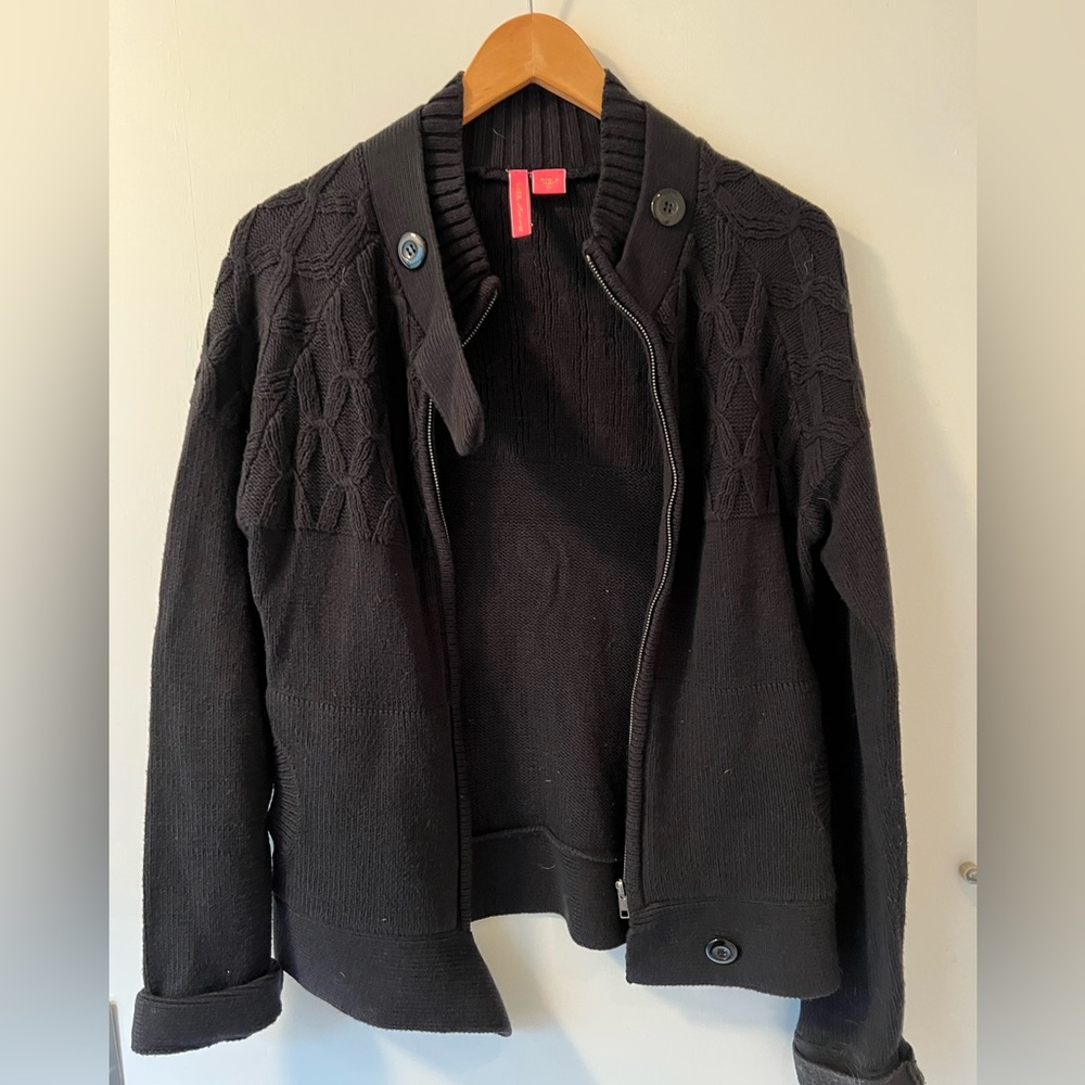 Women’s Knit Motorcycle Style Zipped Cardigan
